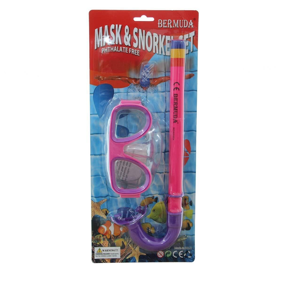 Bermuda Cobra Klasik Maske Şnorkel Set PEMBE