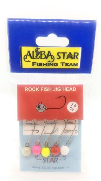 AlbaStar Haraketli İğneli Renkli 5Li Jig Head 1,5 Gr