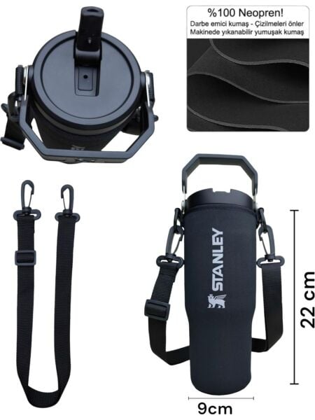Stanley Neopren Termos Kılıfı ve Omuz Askısı 0.89 Lt The Iceflow Flip Straw Pipetli