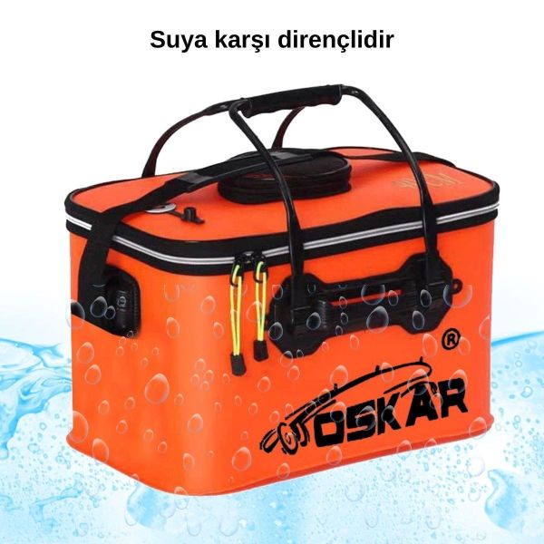 Oskar Eva Katlanır Balıkçı Kovası 15 Lt TURUNCU