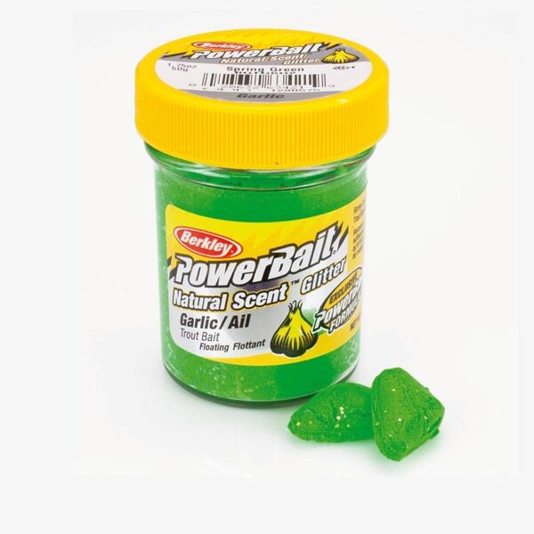 Berkley PowerBait Natural Scent Glitter Garlic Alabalık Hamuru Spring Green