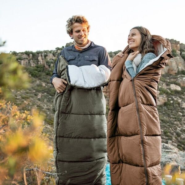 Naturehike U350 Zarf Tarzı Kapüşonlu Uyku Tulumu -13°C KAHVERENGİ - Left