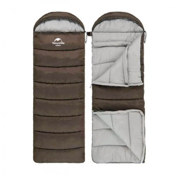 Naturehike U350 Zarf Tarzı Kapüşonlu Uyku Tulumu -13°C KAHVERENGİ - Right