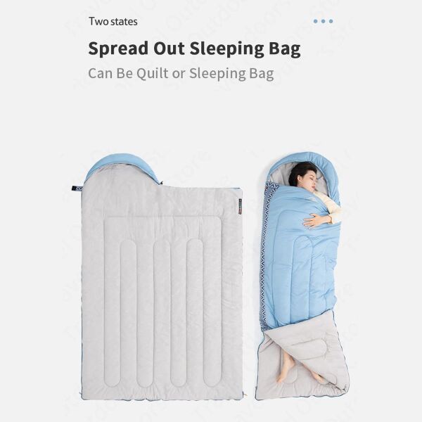 Naturehike L250 Zarf Tarzı Kapüşonlu Uyku Tulumu -10°C MAVİ - Right