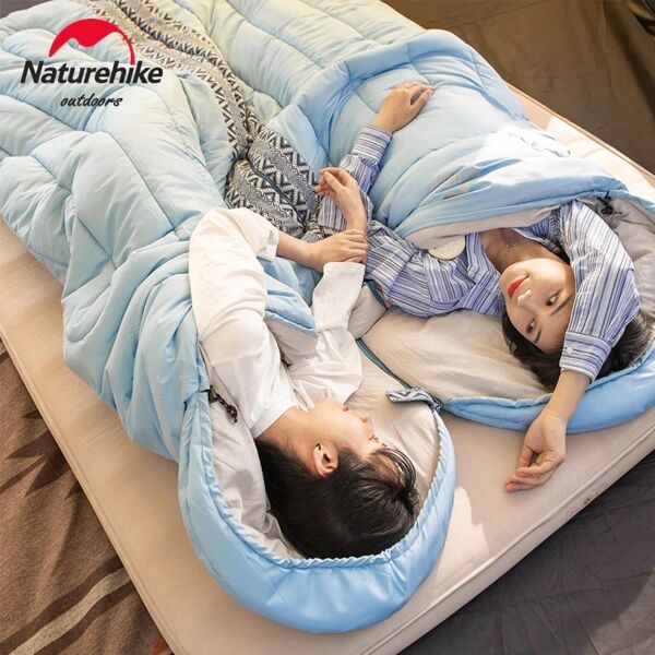 Naturehike L350 Zarf Tarzı Kapüşonlu Uyku Tulumu -15°C MAVİ - Right