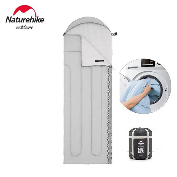 Naturehike L350 Zarf Tarzı Kapüşonlu Uyku Tulumu -15°C GRİ - Right