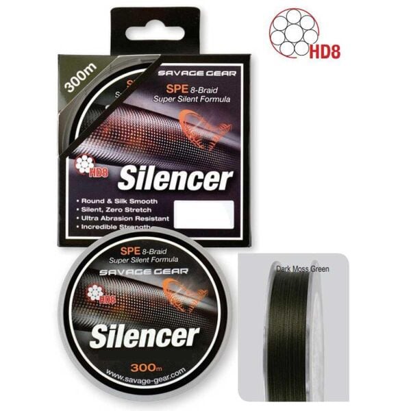 Savage gear HD8 Silencer Braid 300 mt Green Örgü İp