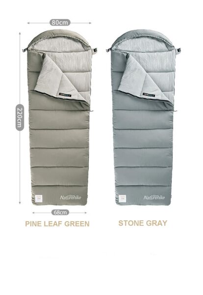 Naturehike M400 Pongee Pamuklu Uyku Tulumu -18°C YEŞİL - Right