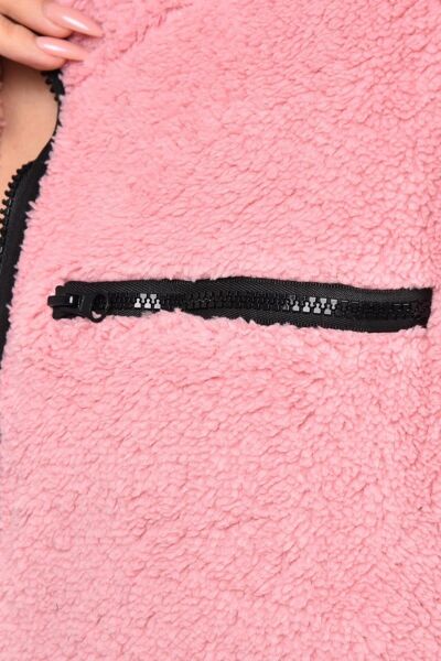 North Trace Gecko Yarım Fermuarlı Kadın Welsoft Polar PEMBE - XL