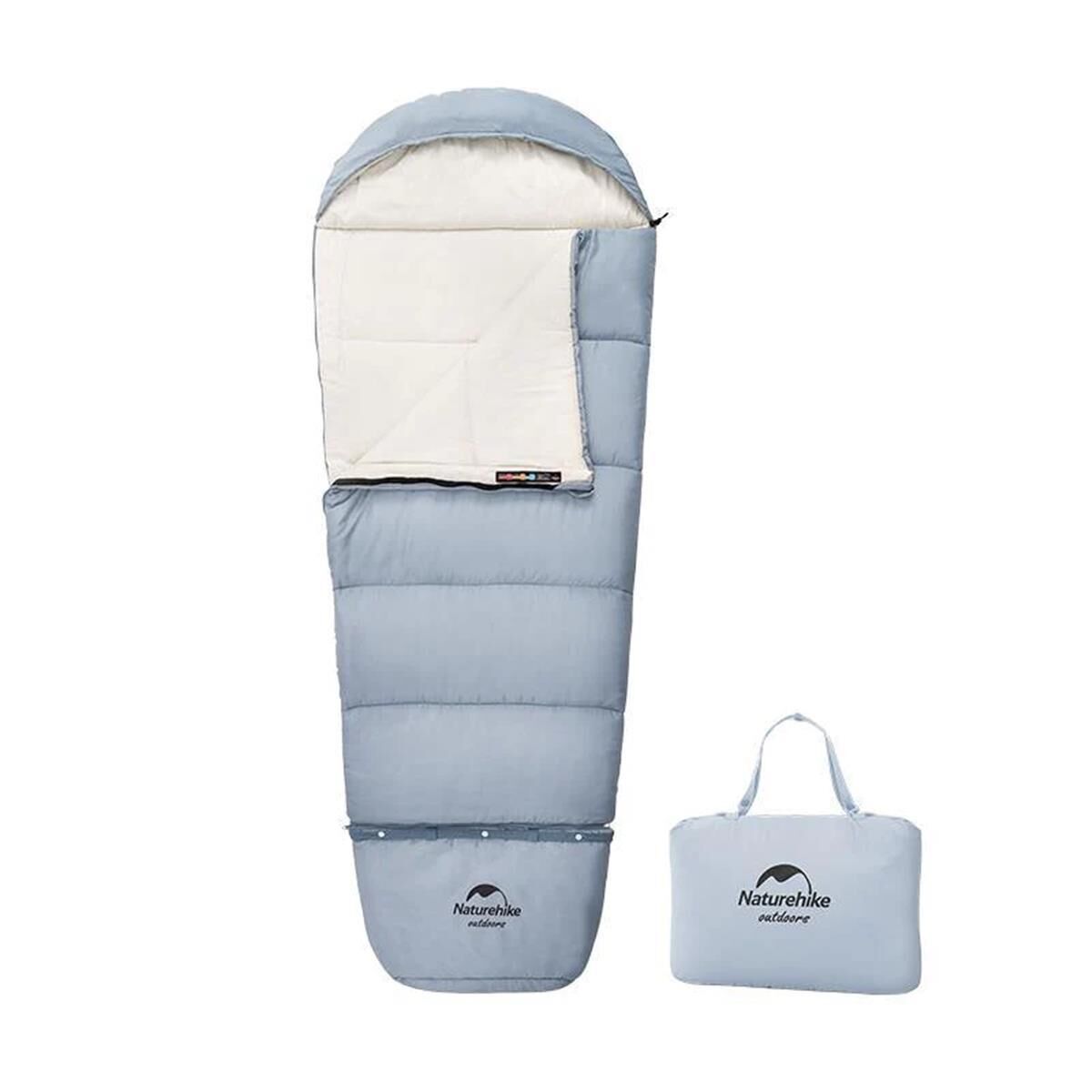 Naturehike C180 UltraLight Pamuklu Uyku Tulumu -8°C ( Çocuk ) MAVİ - Left