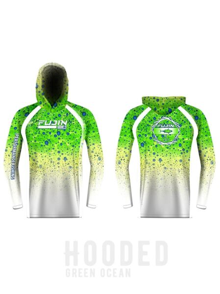 Fujin Performance Hooded Kapüşonlu T-Shirt Green Ocean
