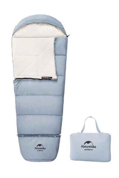 Naturehike C180 UltraLight Pamuklu Uyku Tulumu -8°C ( Çocuk ) MAVİ - Right
