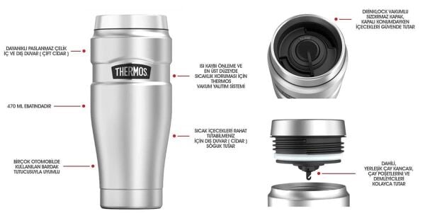 Thermos SK1005MS Stainless King Mug 0,47L Matte Stainless Steel
