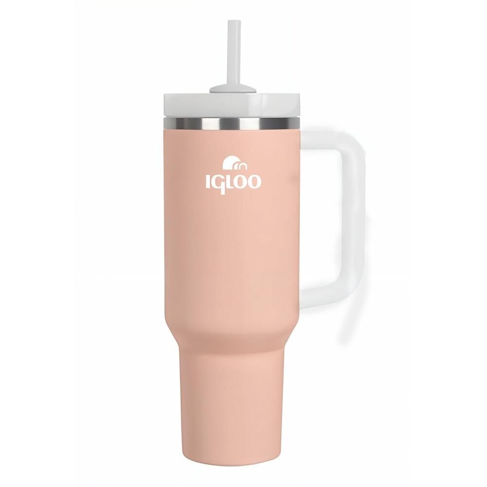 İgloo Stadler Thermo-Mug 1.2 Litre Pipetli Termos Bardak Somon/Beyaz