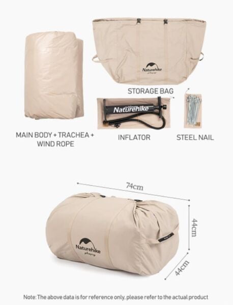 Naturehike Extend Air 12.0 Pamuklu Şişme Glamping Çadır