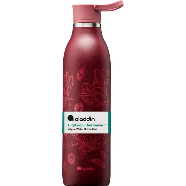 Aladdin CityLoop Thermavac eCycle Paslanmaz Çelik Su Şişesi 0.60 Lt Koyu Kırmızı
