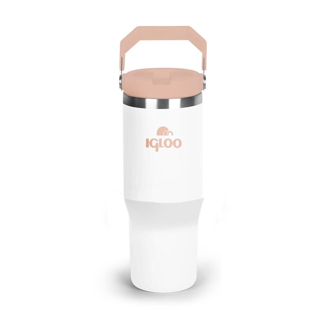 İgloo Powder Termos 900 ML Pipetli Termos Bardak Beyaz/Somon