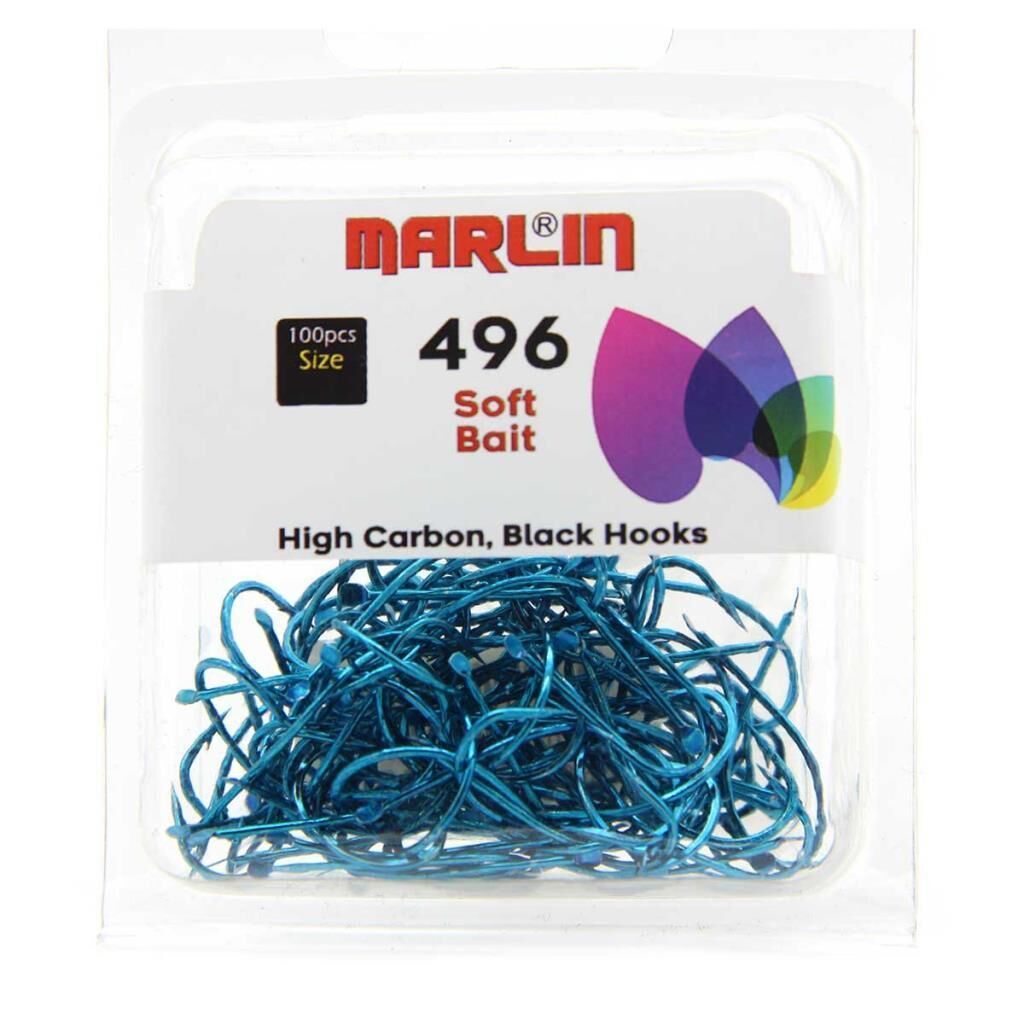 Marlin 496 Soft Bait Mavi Olta İğnesi MAVİ - NO:1