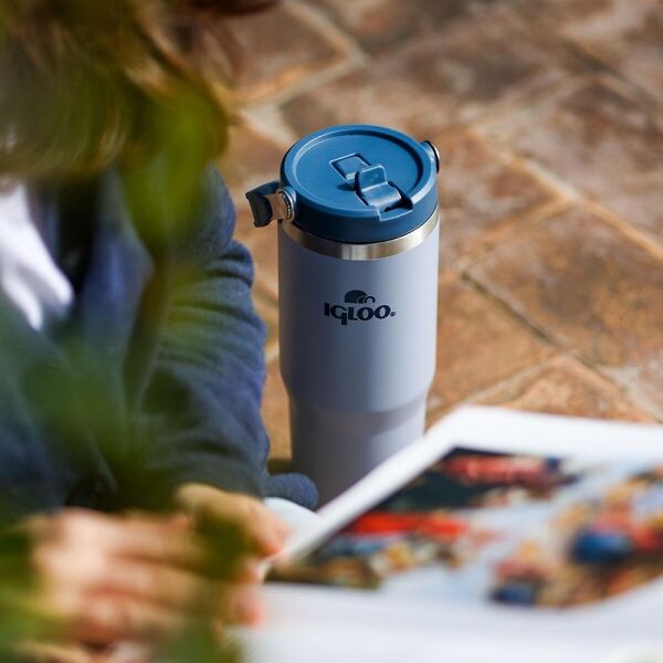 İgloo Powder Termos 900 ML Pipetli Termos Bardak Gri/Kyrak