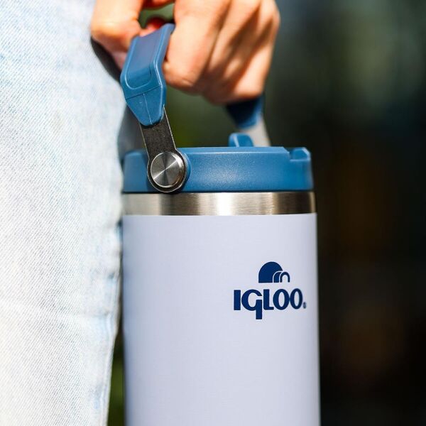 İgloo Powder Termos 900 ML Pipetli Termos Bardak Gri/Kyrak