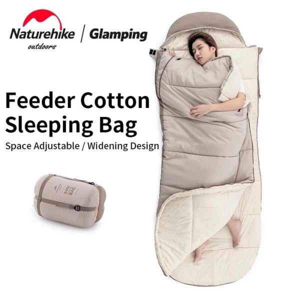 Naturehike Feeder B180 Cotton Uyku Tulumu -8°C Coffee Brown - Left