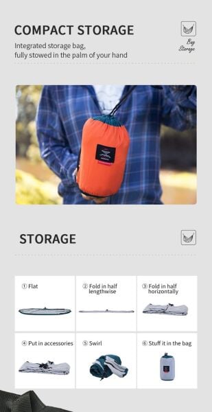 Naturehike Ultralight Swing Tek Kişilik Hamak |340T Pongee|