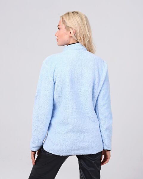 North Trace Gecko Yarım Fermuarlı Kadın Welsoft Polar Buz Mavisi - S