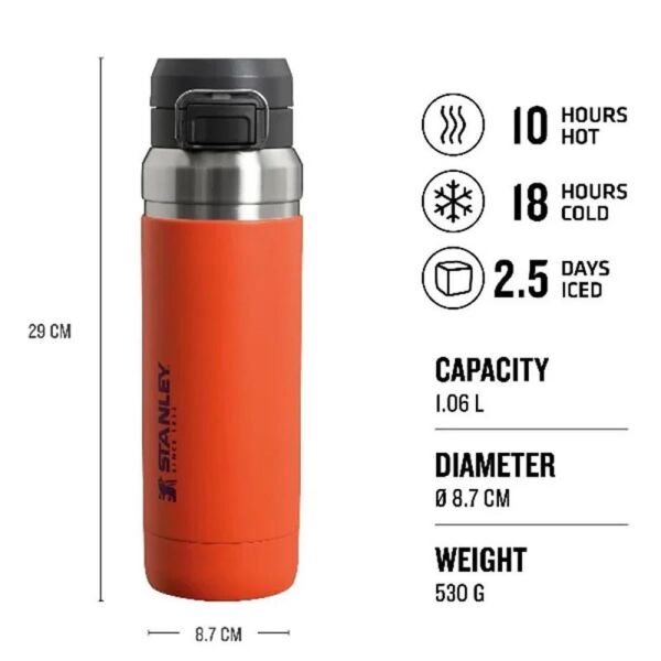 Stanley The Quick Flip Paslanmaz Çelik Termos 1.06 Lt TURUNCU