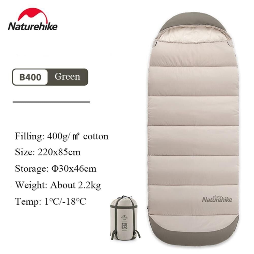 Naturehike Feeder B400 Cotton Uyku Tulumu -18°C Moss Green - Right