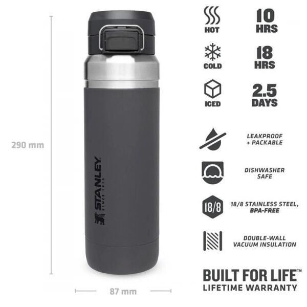 Stanley The Quick Flip Paslanmaz Çelik Termos 1.06 Lt Füme
