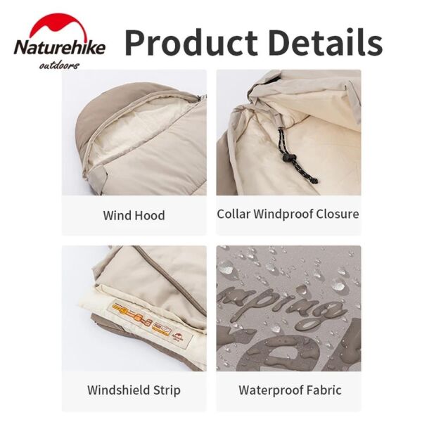 Naturehike Feeder B400 Cotton Uyku Tulumu -18°C Coffee Brown - Left