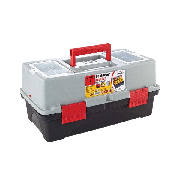 Süper Bag Cantilever 17'' Raflı Balıkçı Takım Çantası 41 cm GRİ