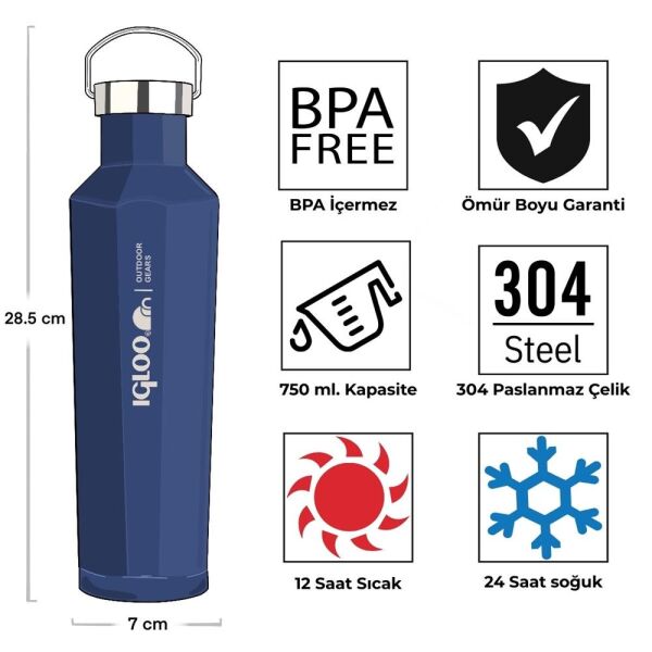İgloo Pentagon Termos 750 ML LACİVERT