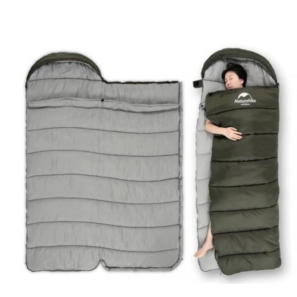 Naturehike U250S Zarf Tarzı Kapüşonlu Uyku Tulumu -14°C HAKİ - Right