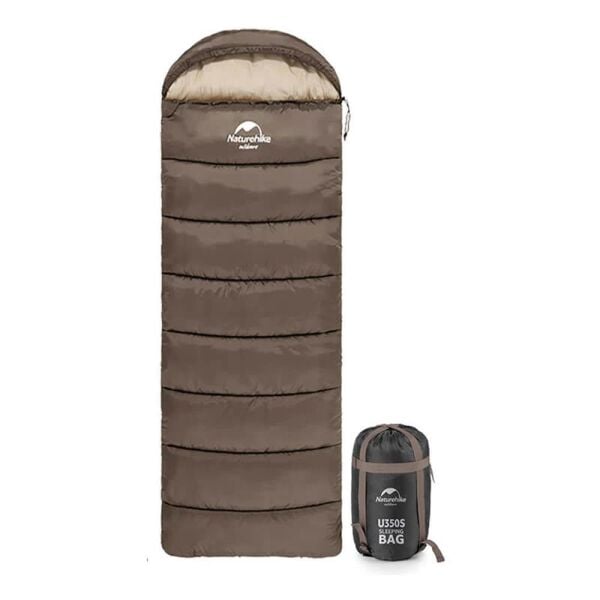 Naturehike U350S Zarf Tarzı Kapüşonlu Uyku Tulumu -17°C KAHVERENGİ - Left