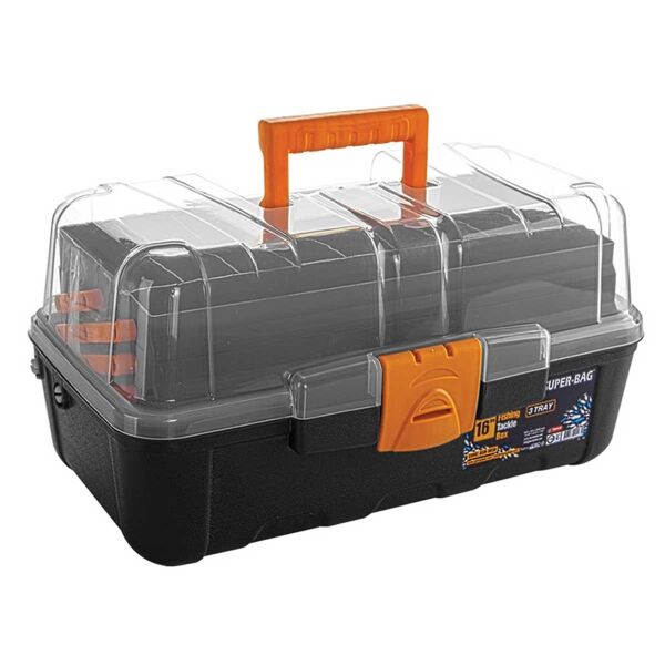 Süper-Bag 16'' Raflı Balıkçı Takım Çantası SİYAH