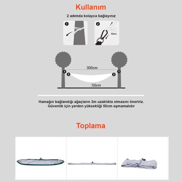 Naturehike 340T Anti-Tear Çift Kişilik Süper Light Hamak