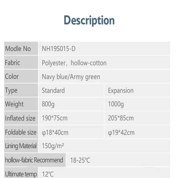 Naturehike H150 ( L ) Zarf Tarzı Pamuklu Uyku Tulumu -4°C MOR