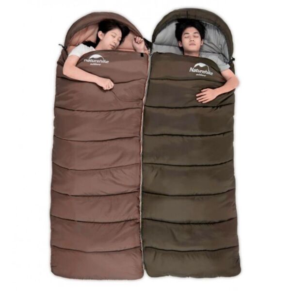 Naturehike U250S Zarf Tarzı Kapüşonlu Uyku Tulumu -14°C KAHVERENGİ - Right