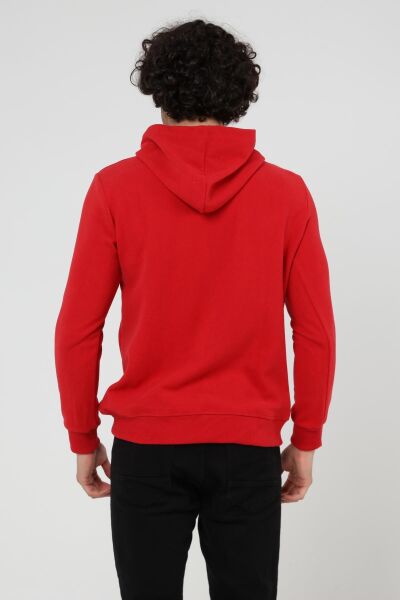 North Trace Crewline Kapüşonlu Erkek Hoodie KIRMIZI - XL