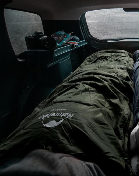 Naturehike Y150L Zarf Tarzı Kapüşonlu Pamuklu Uyku Tulumu -6°C YEŞİL - Right