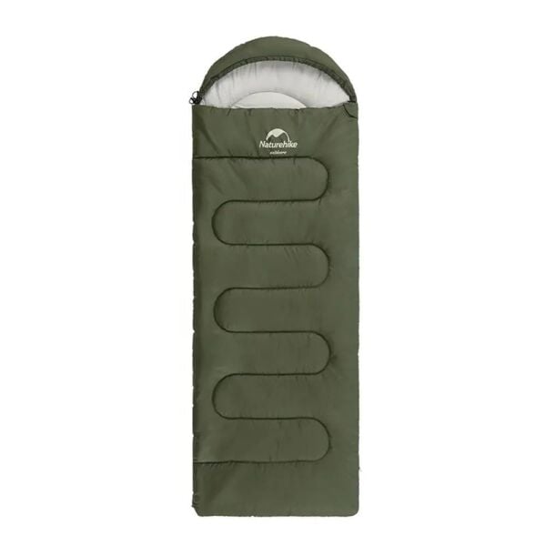 Naturehike Y150L Zarf Tarzı Kapüşonlu Pamuklu Uyku Tulumu -6°C YEŞİL - Right