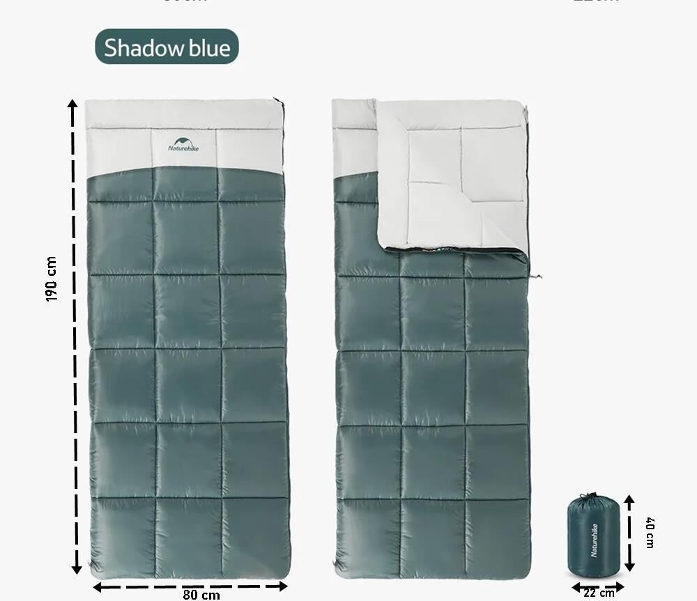 Naturehike LT150 Zarf Tarzı Pamuklu Uyku Tulumu -4°C BLUE - Right
