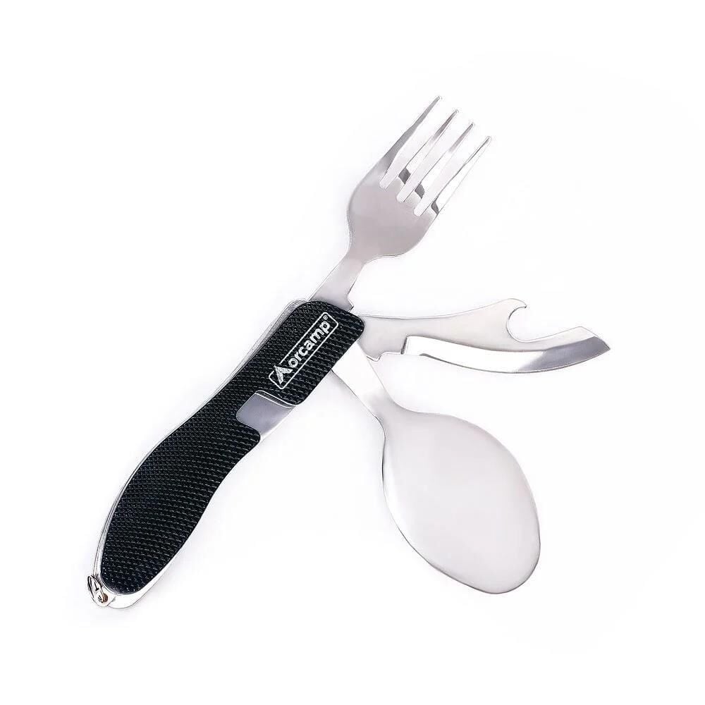 Orcamp Kamp Çatal Kaşık Bıçak Seti SİYAH