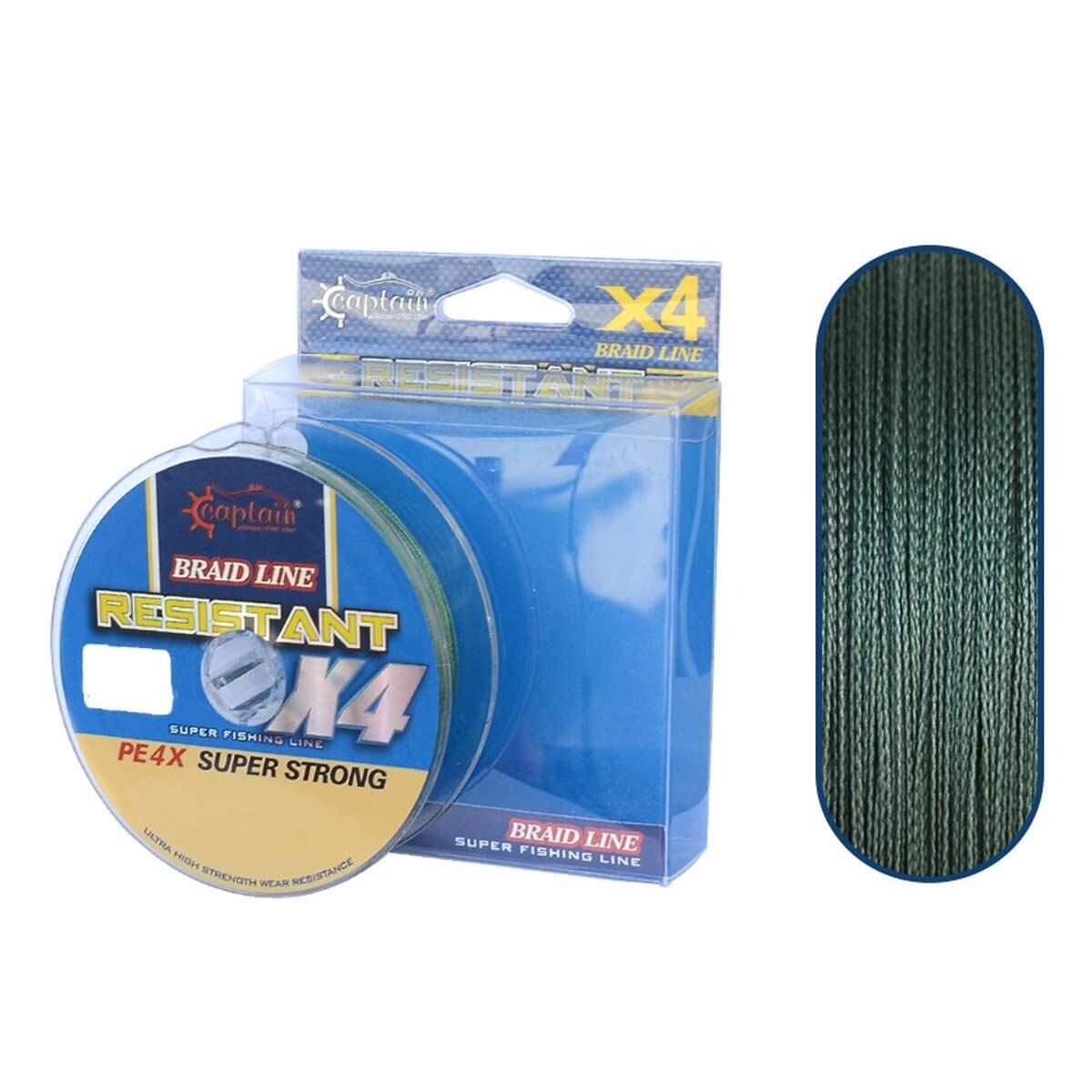 Captain Resistant Braid Line x4 MT Green İp Olta Misinası 100mt YEŞİL - 0,06 MM